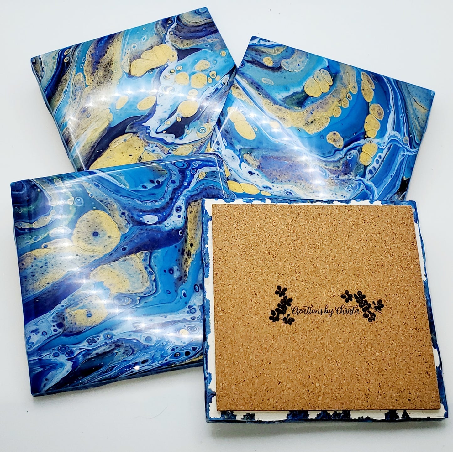 BLUE AND GOLD COASTERS