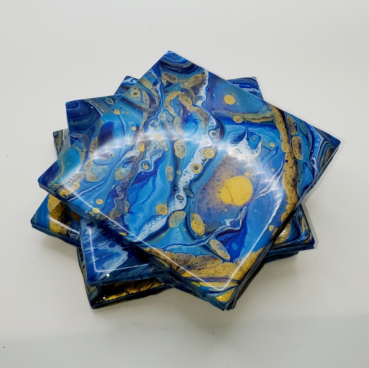 BLUE AND GOLD COASTERS