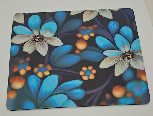 BLUE FLOWERS MOUSE PAD